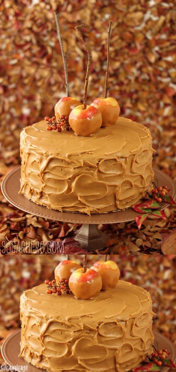 Caramel Apple Cake with Salted Caramel Buttercream