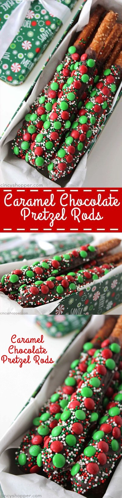 Caramel Chocolate Pretzel Rods