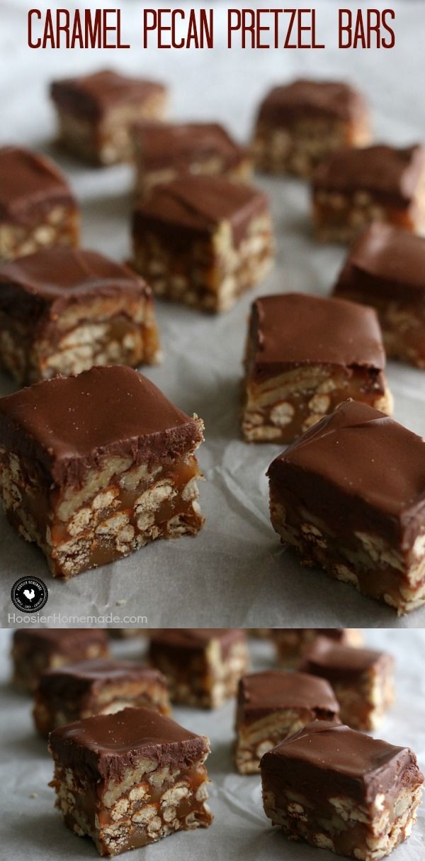 Caramel Pecan Pretzel Bars