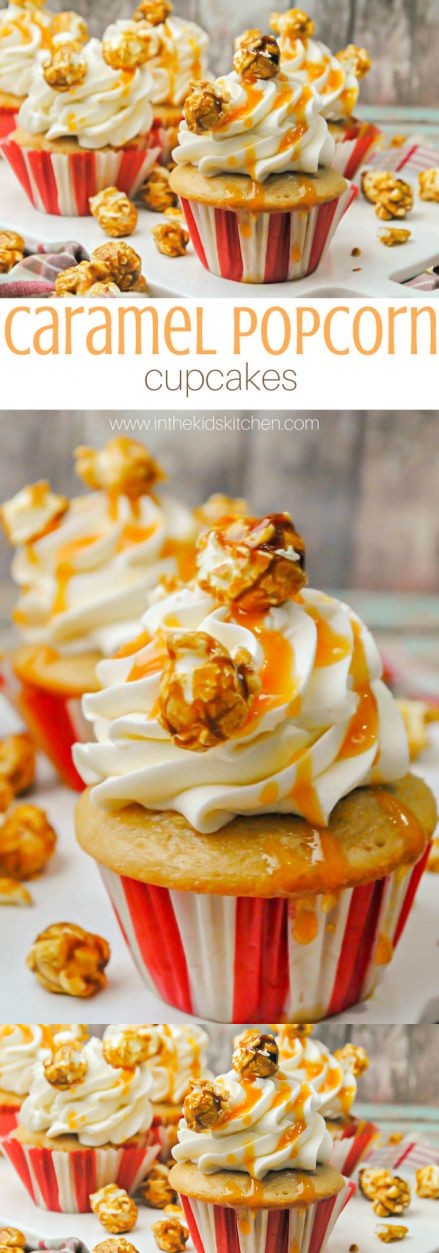 Caramel Popcorn Cupcakes