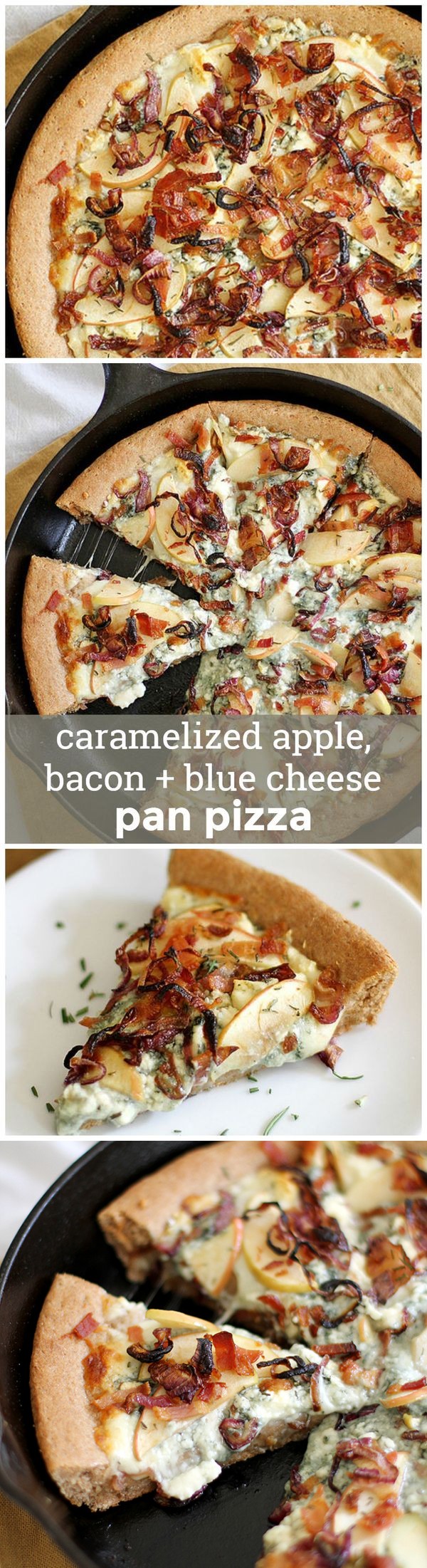 Caramelized Apple, Bacon and Blue Cheese Pan Pizza