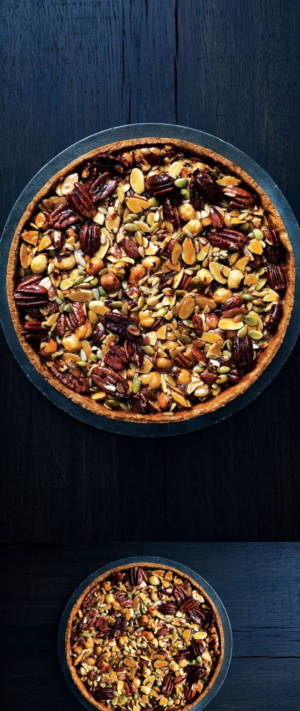 Caramelized-Honey Nut and Seed Tart