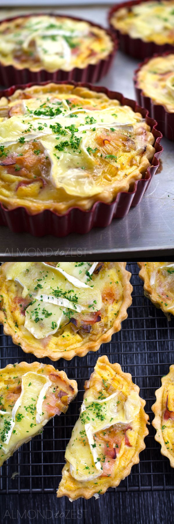 Caramelized Leek, Brie and Ham Quiche