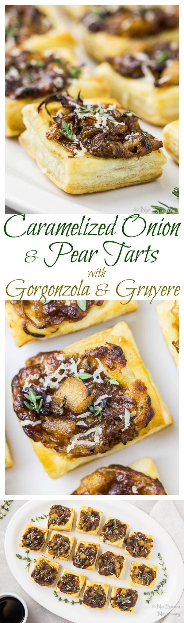 Caramelized Onion & Pear Tarts (with Gorgonzola & Gruyere