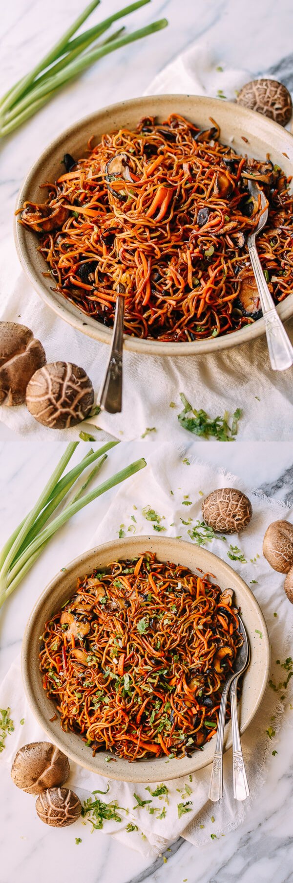 Caramelized Soy Sauce Noodles with Sweet Potato & Mushrooms