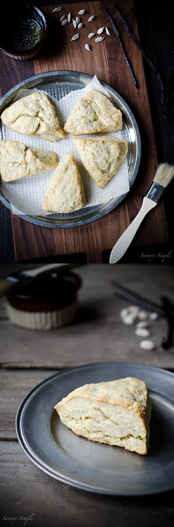 Cardamom Vanilla Cream Scones