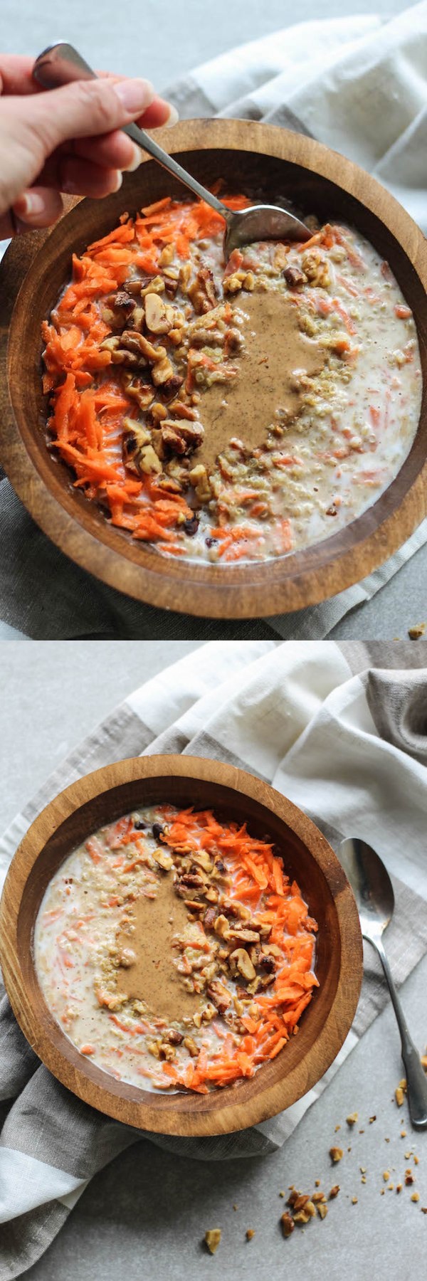 Carrot Cake Quinoa Breakfast Bowls