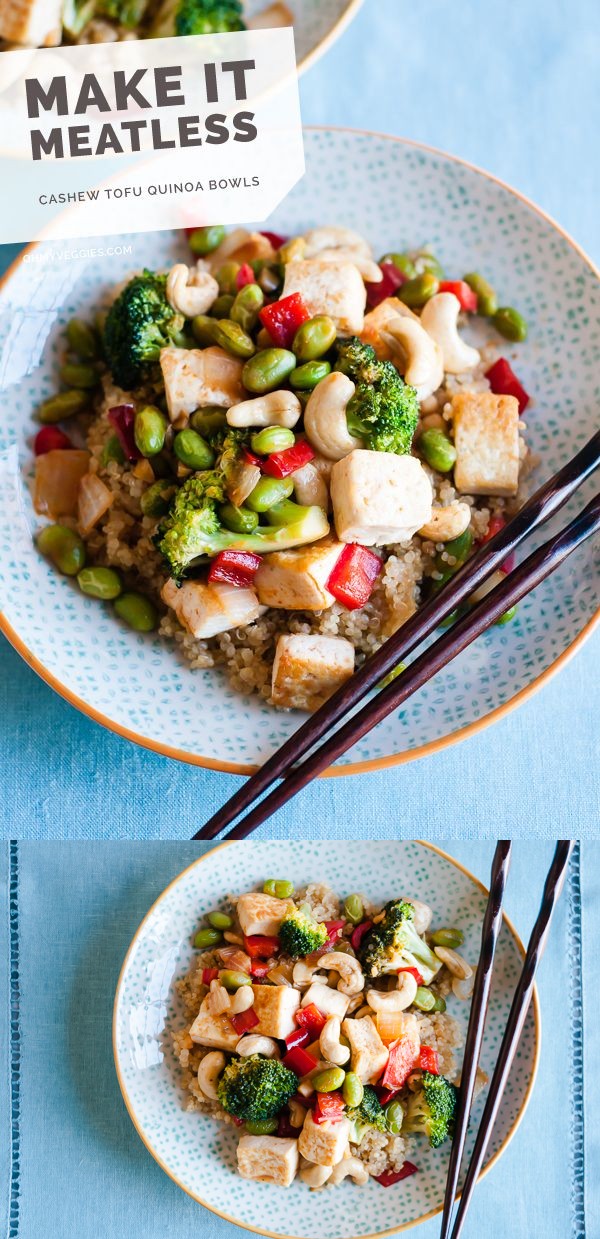 Cashew Tofu Quinoa Bowls