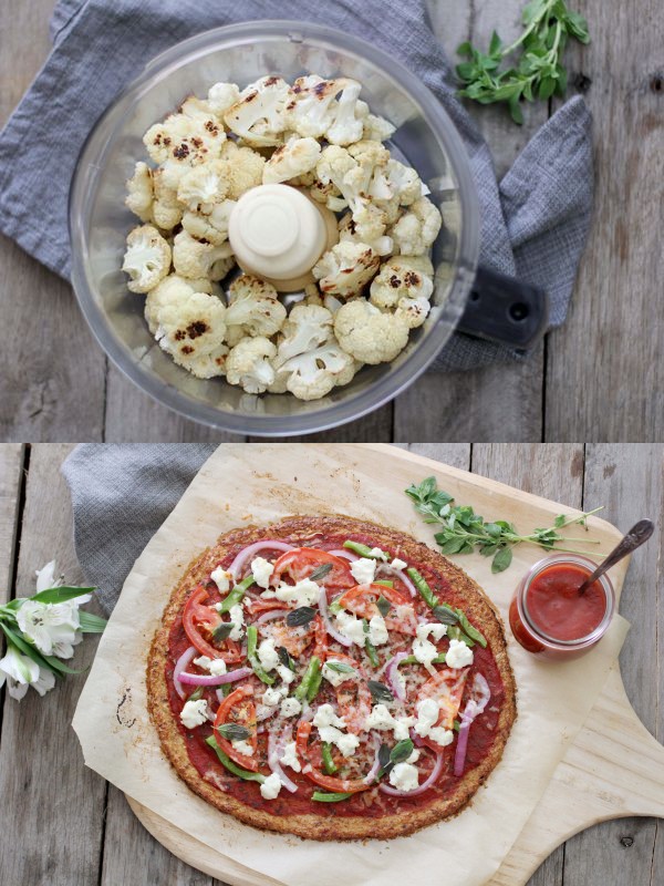 Cauliflower Pizza Crust with Garlic