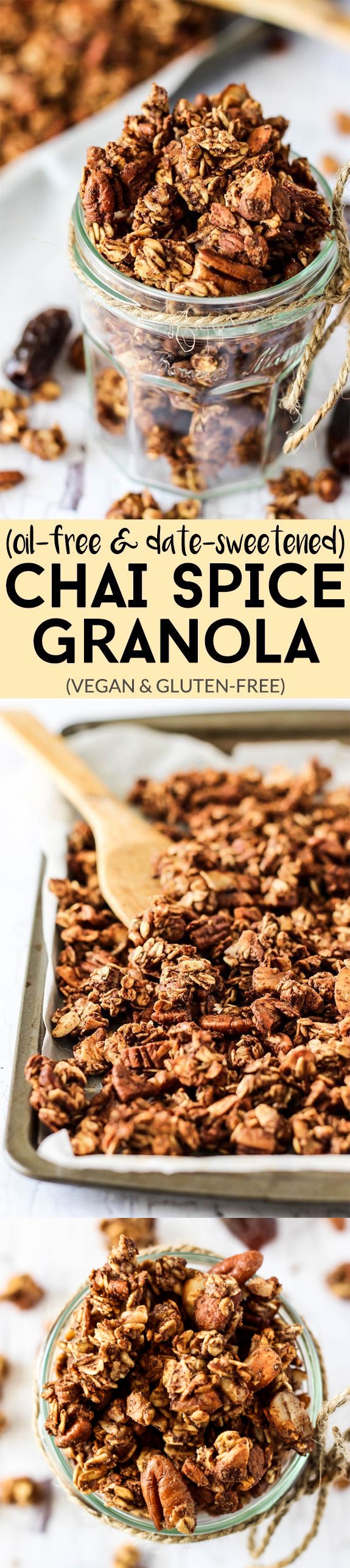 Chai Spice Granola (oil-free & date-sweetened