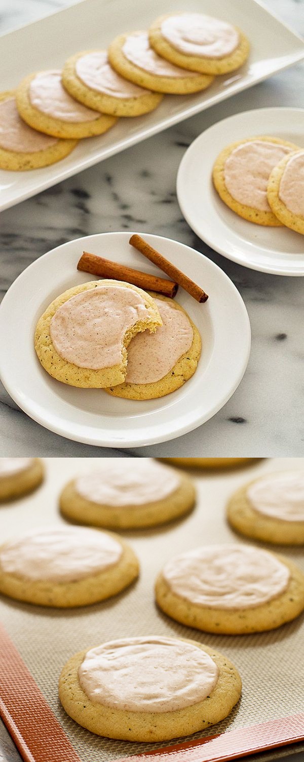 Chai Sugar Cookies with Eggnog Glaze