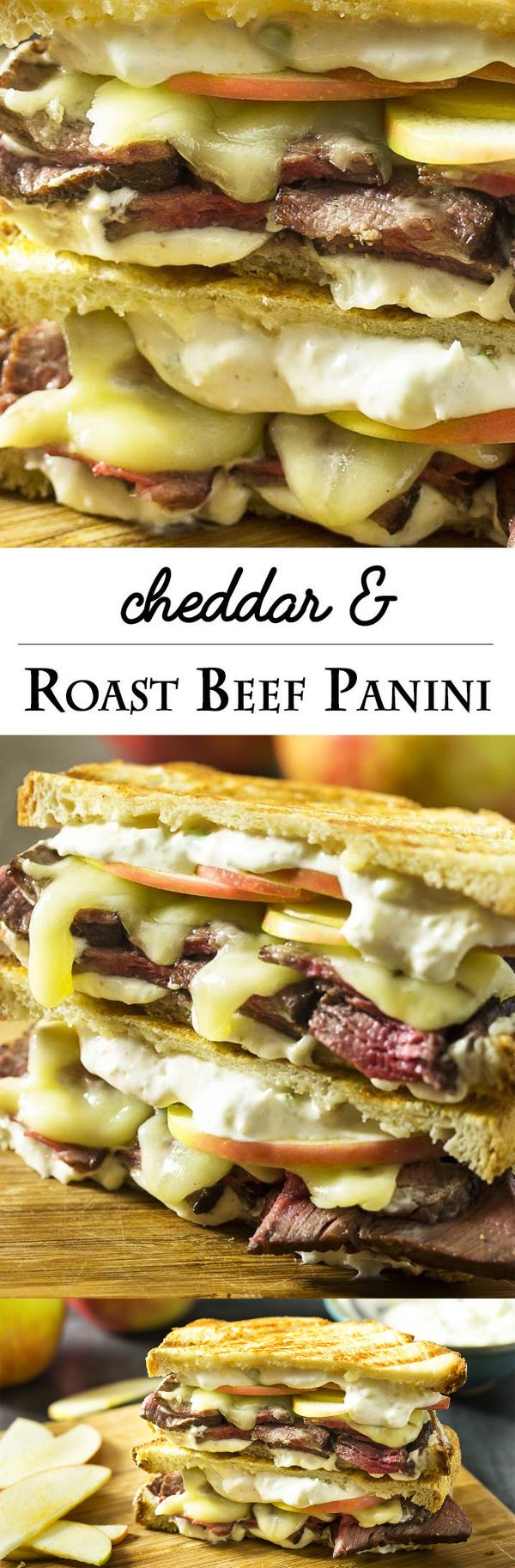 Cheddar, Apple, and Roast Beef Panini