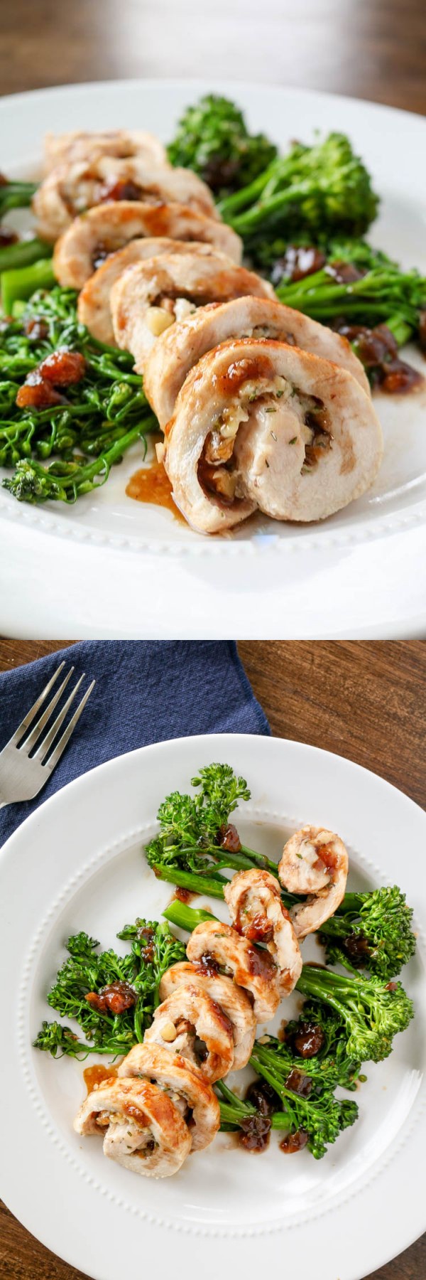 Cheddar, Walnut, & Rosemary Chicken Roulades with Apricot Glaze