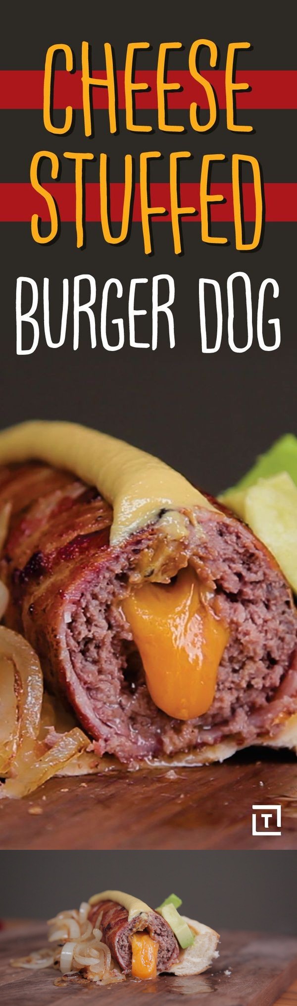 Cheese-Stuffed Burger Dog