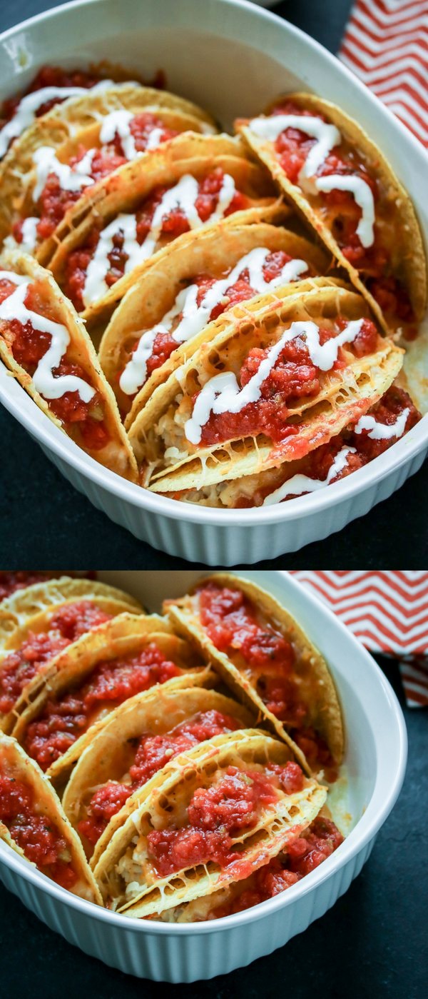 Cheesy Baked Hash Brown Breakfast Tacos