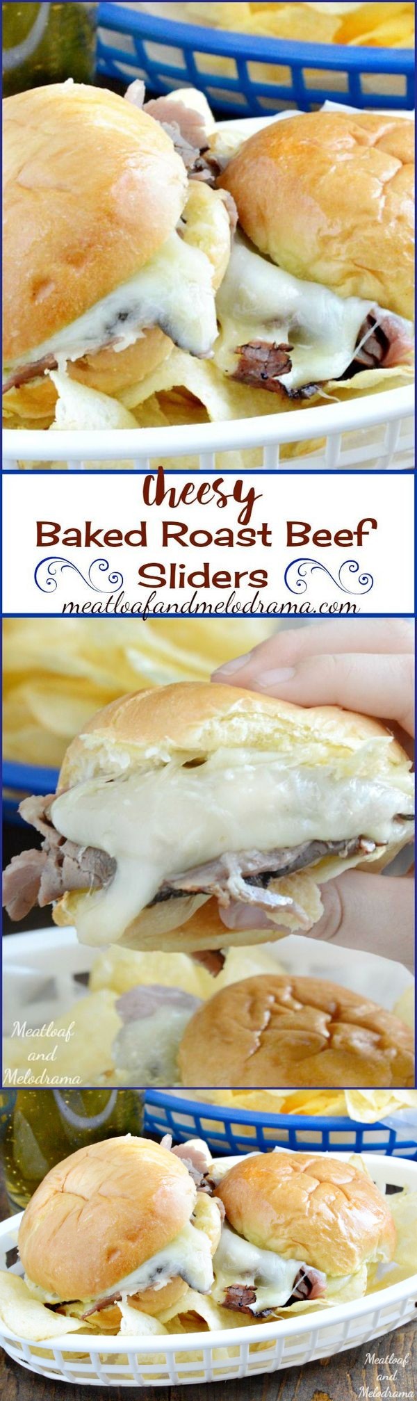 Cheesy Baked Roast Beef Sliders