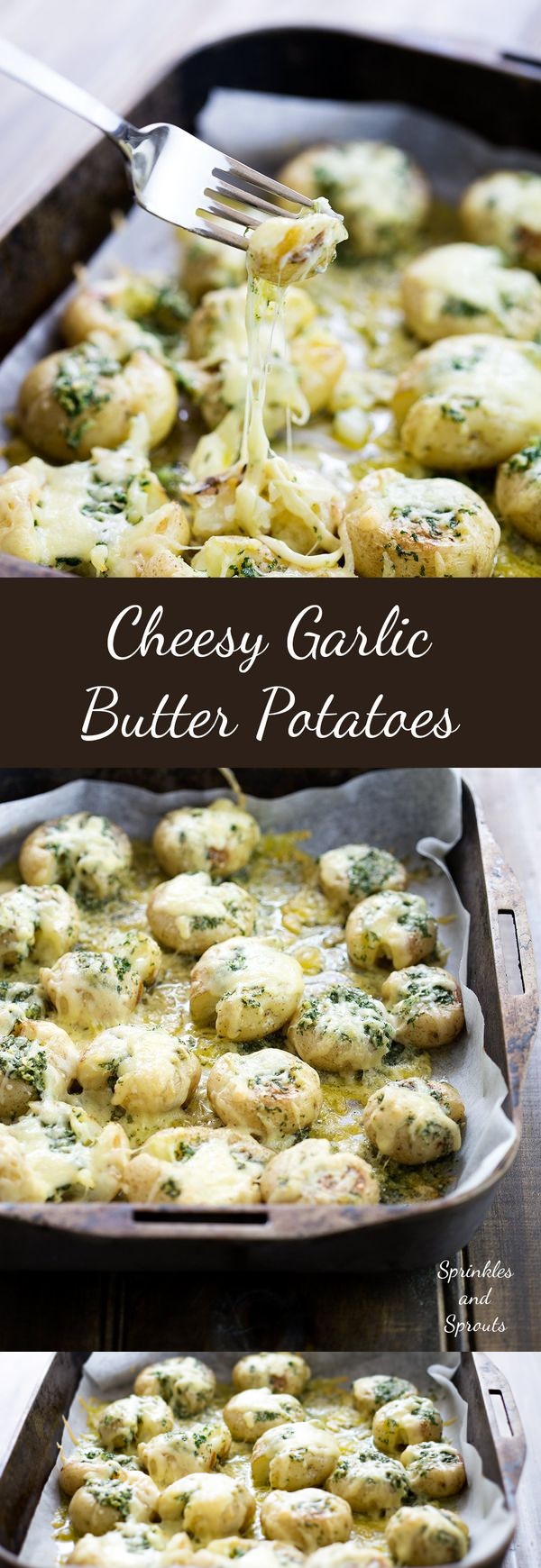 Cheesy Garlic Butter Baby Potatoes