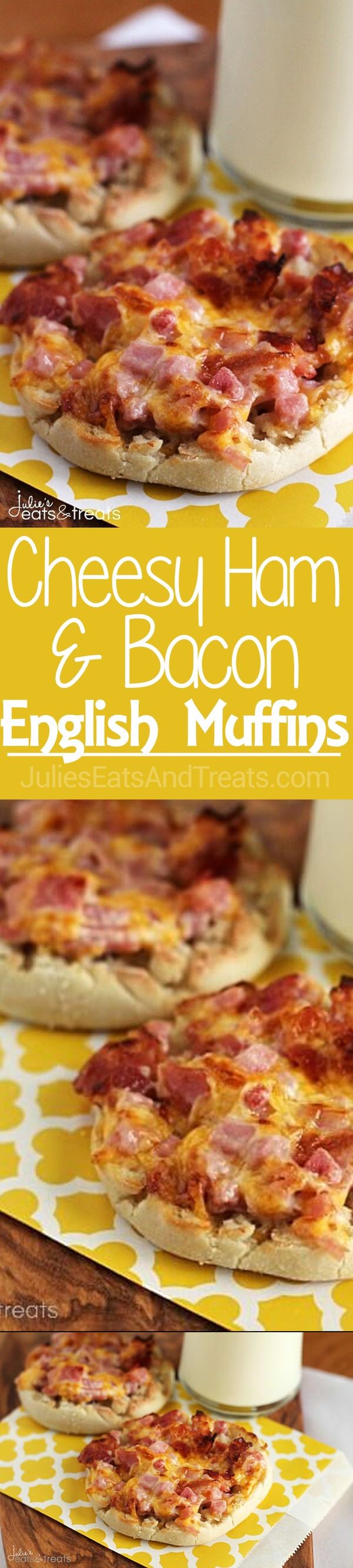 Cheesy Ham & Bacon English Muffins