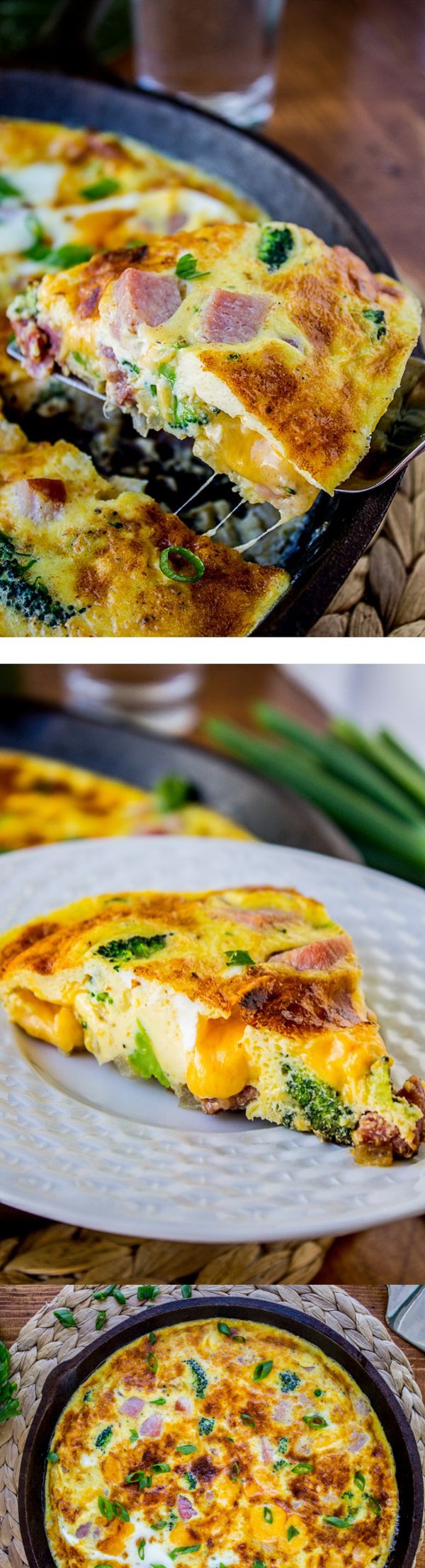 Cheesy Ham and Broccoli Frittata