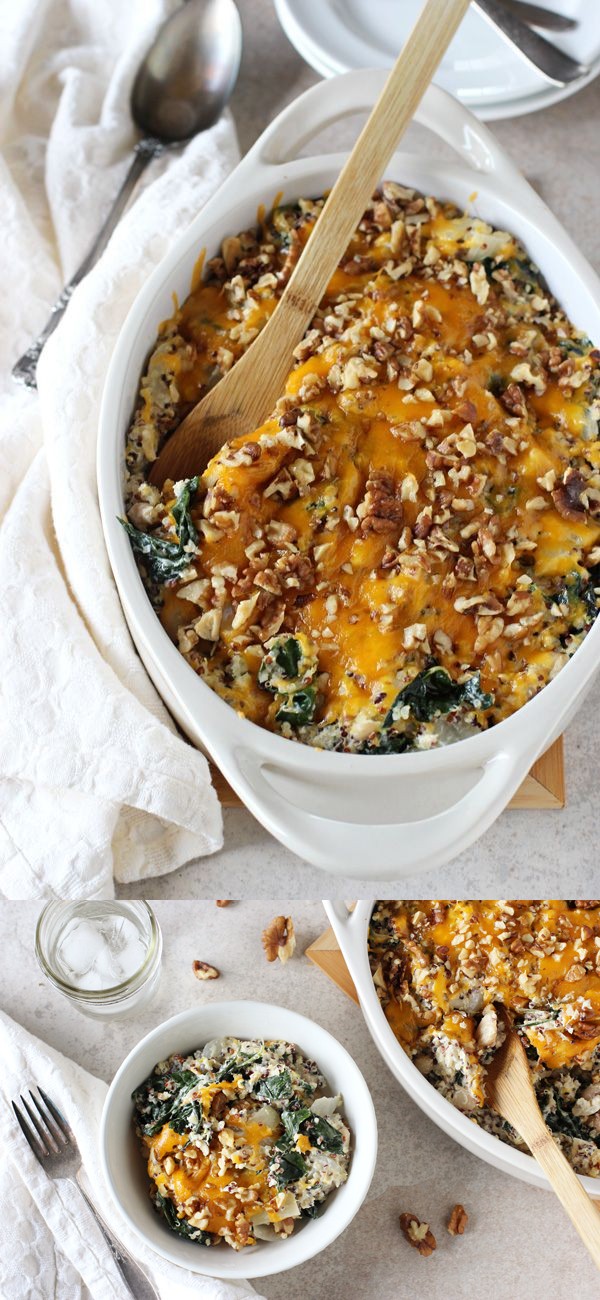 Cheesy Kale & Quinoa Casserole