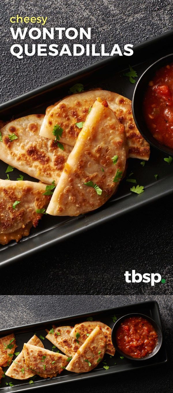 Cheesy Wonton Quesadillas