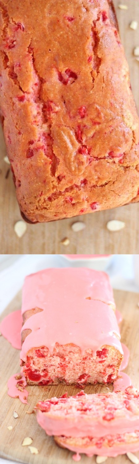 Cherry Almond Bread with Cherry Glaze