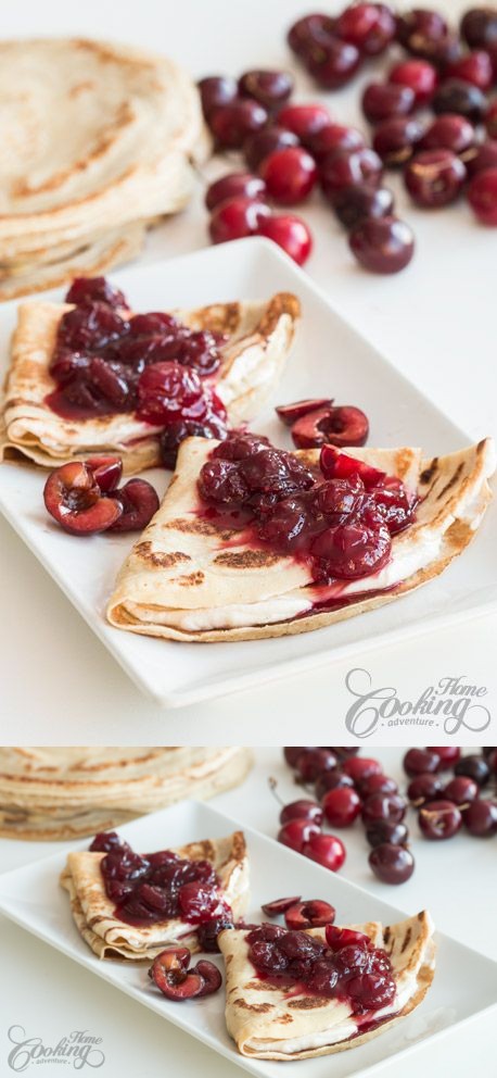 Cherry and Cream Cheese Crepes