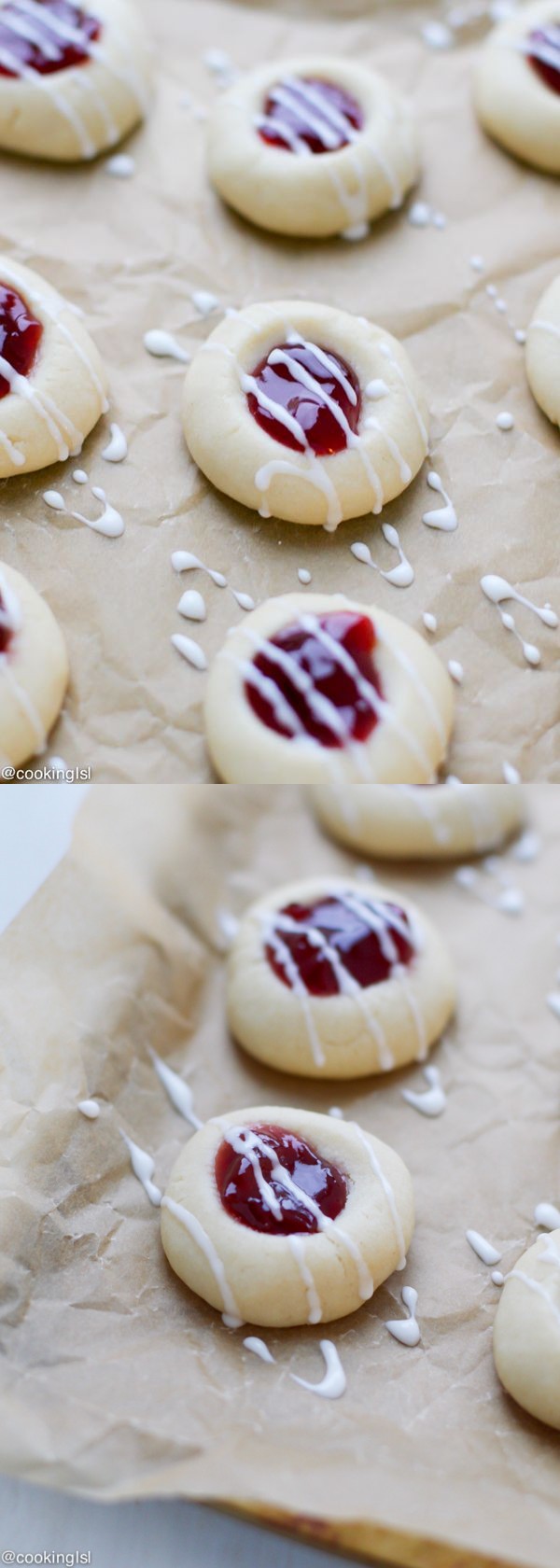 Cherry Jam Thumbprint Cookies