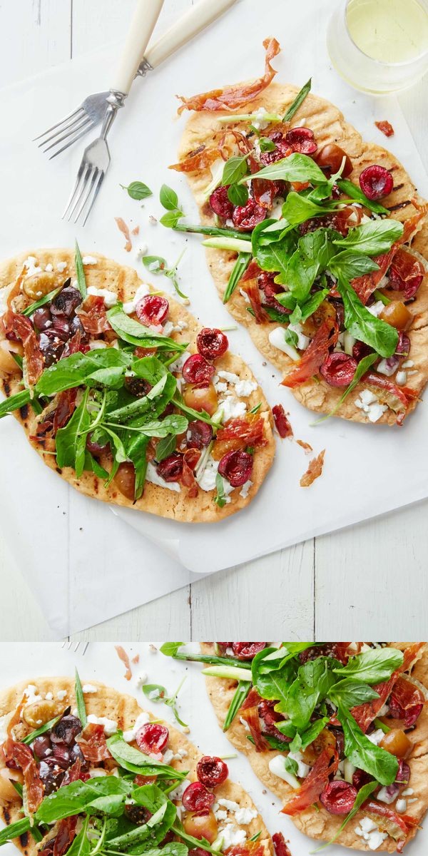 Cherry-Prosciutto Grilled Pizzas