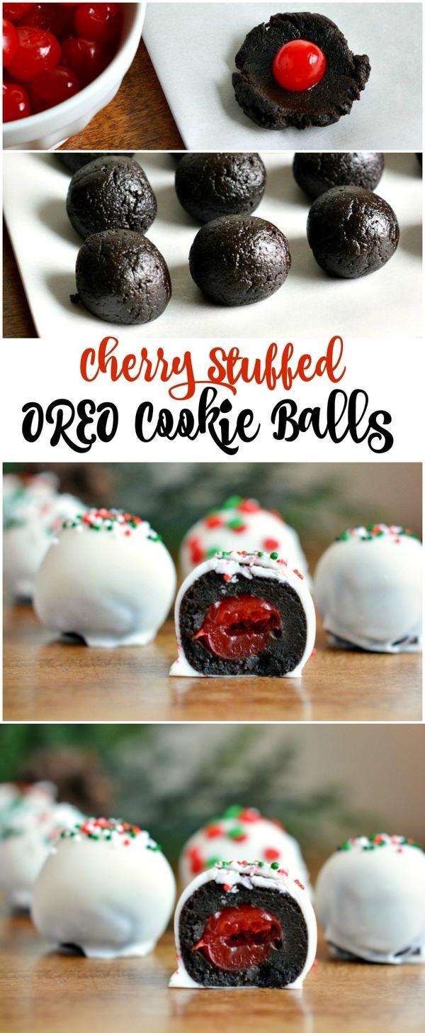 Cherry Stuffed OREO Cookie Balls