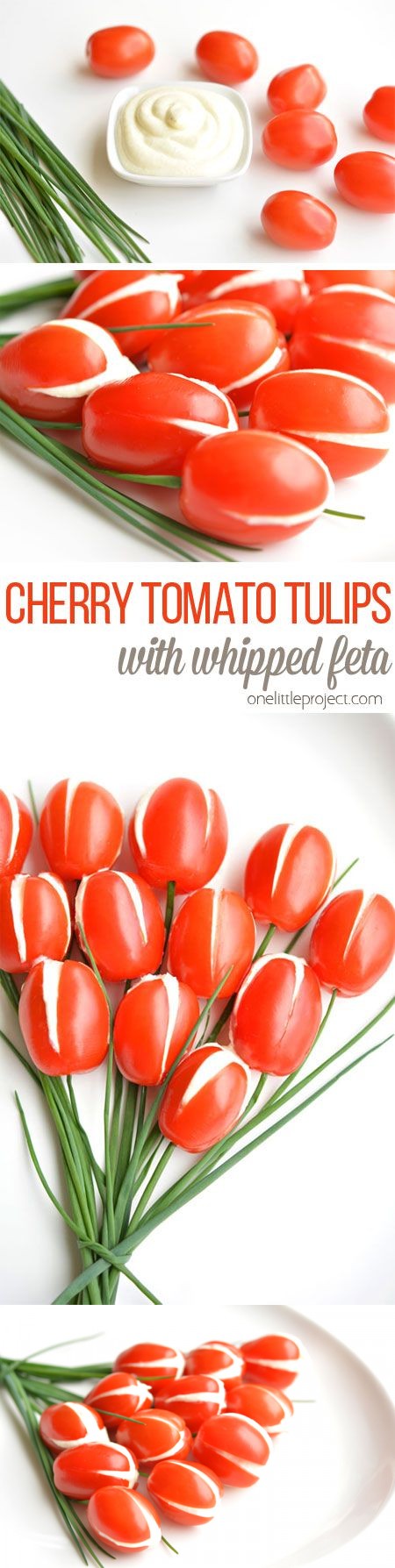 Cherry Tomato Tulips With Whipped Feta Filling