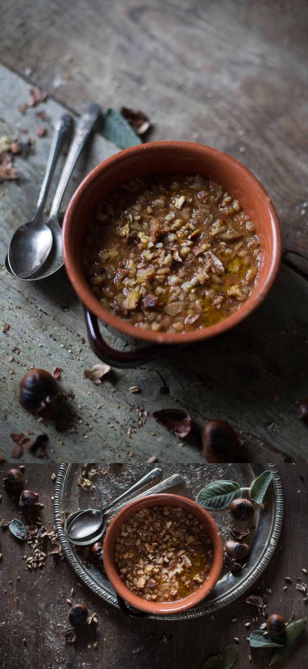 Chestnut, Farro & Porcini soup