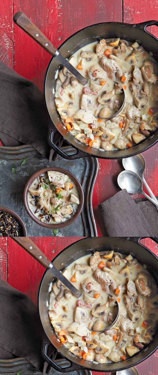 Chicken and Mushroom Stew with Wild Rice