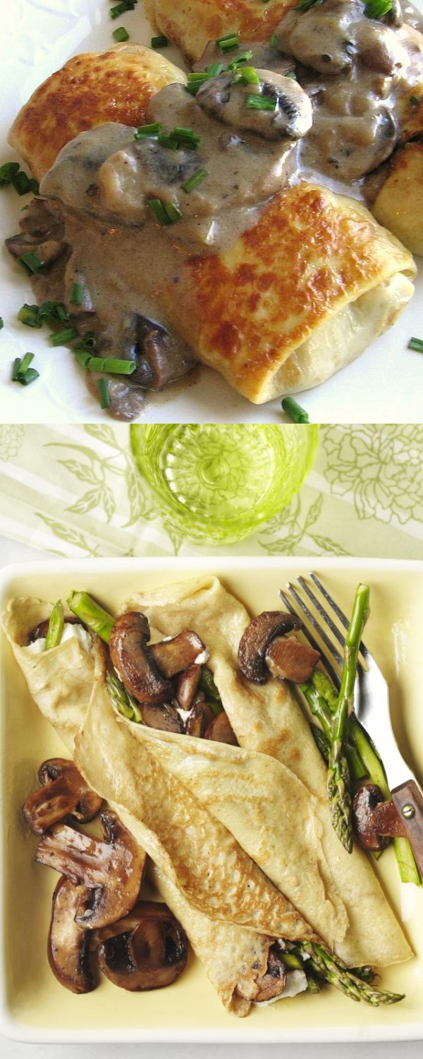 Chicken and Mushroom Stuffed Crepes (Blini