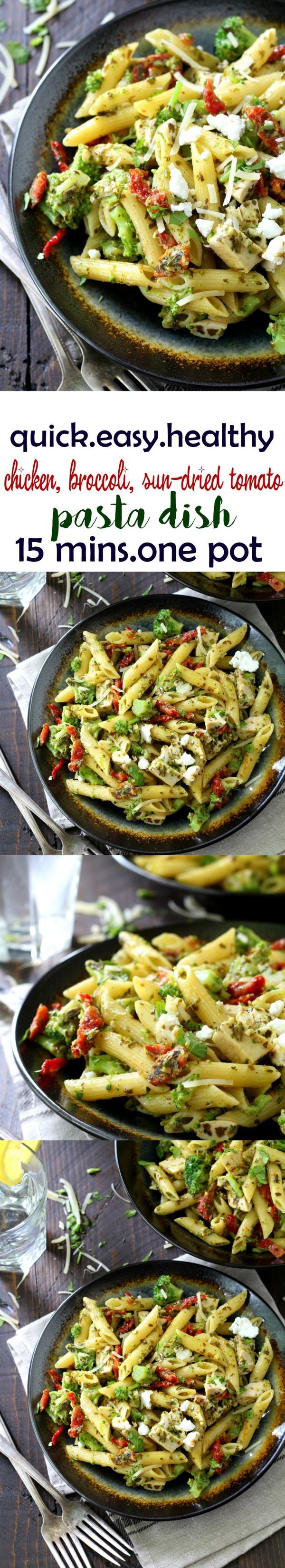 Chicken, Broccoli, Sun-Dried Tomato One Pot Pasta Meal