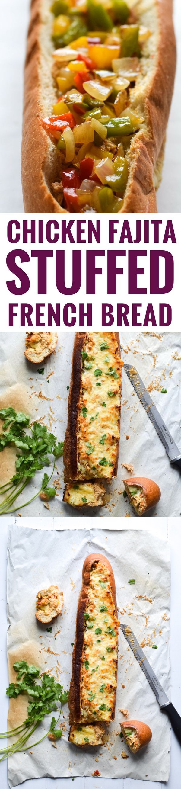 Chicken Fajita Stuffed French Bread