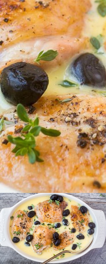 Chicken in Lemon Sauce with Olives