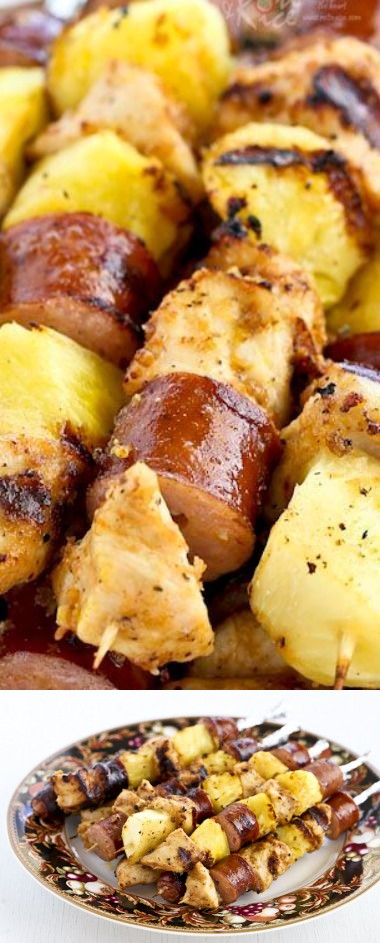 Chicken Pineapple Sausage Kabobs