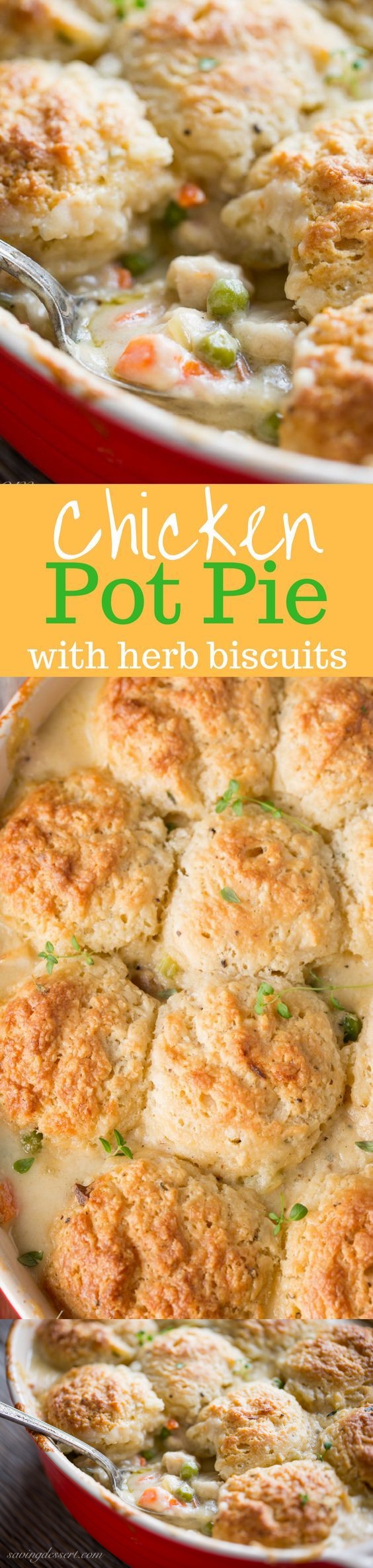 Chicken Pot Pie with Herb Biscuits