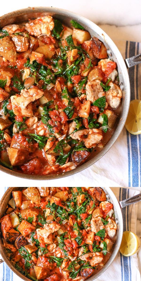 Chicken, Potato, And Tomato Skillet