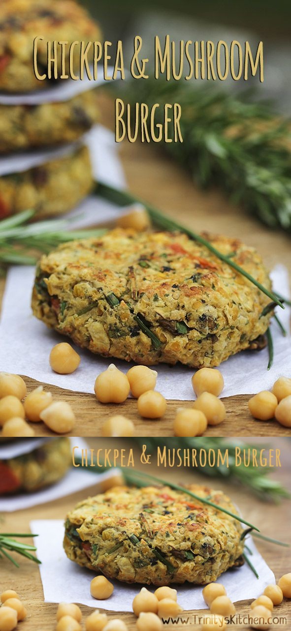 Chickpea & Mushroom Burger (vegan, gluten-free