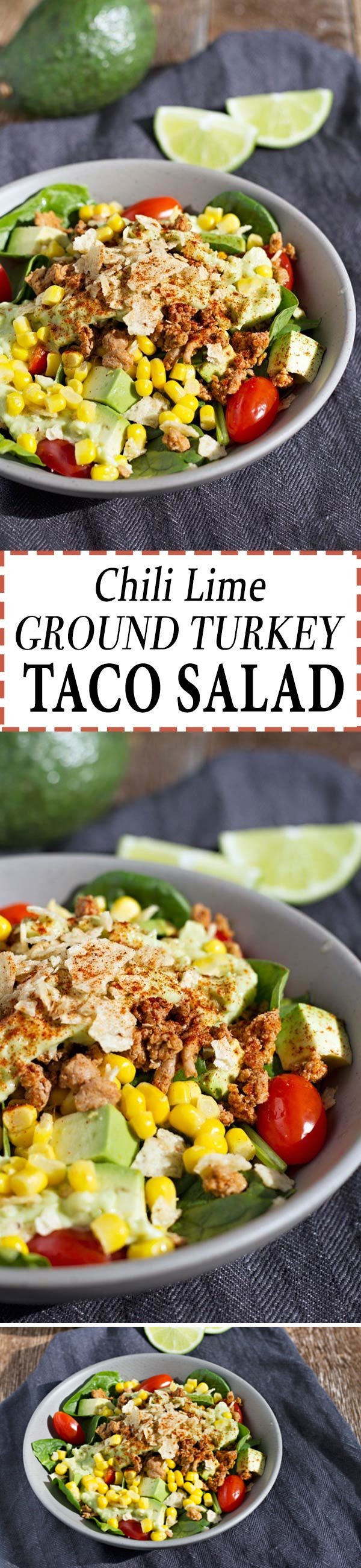 Chili Lime Ground Turkey Taco Salad