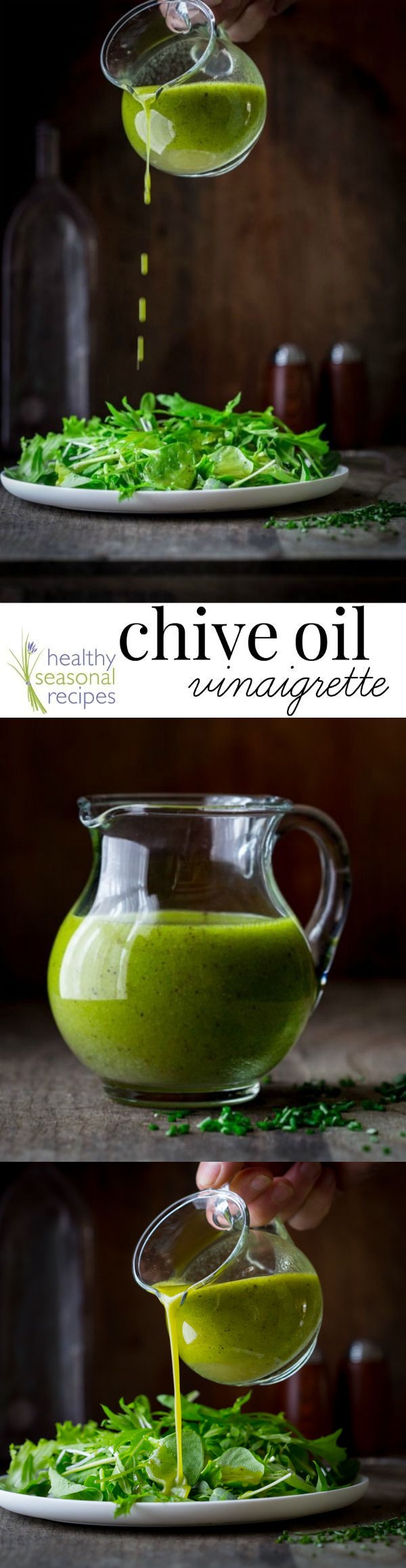 Chive oil salad dressing