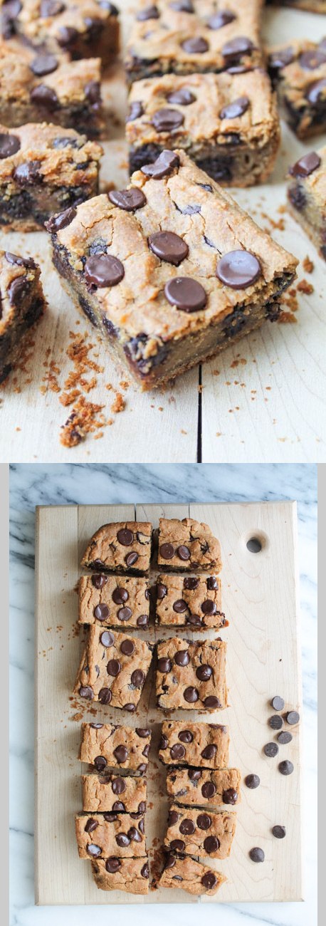 Chocolate & Peanut Butter Chickpea Cookie Bars – Gluten Free & Vegan