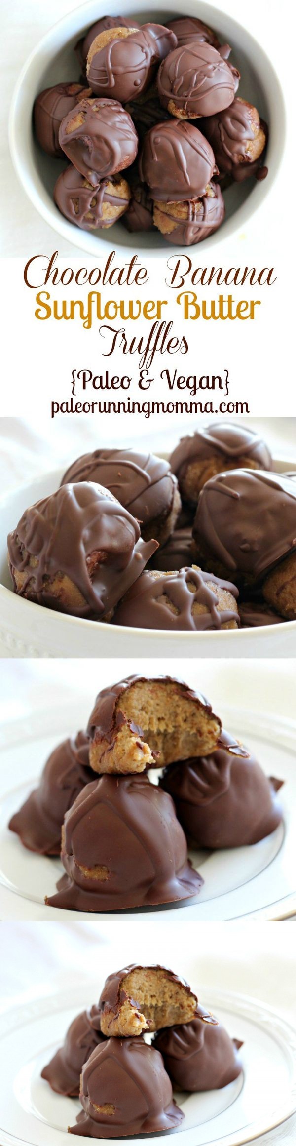 Chocolate Banana Sunflower Butter Truffles (Paleo & Vegan