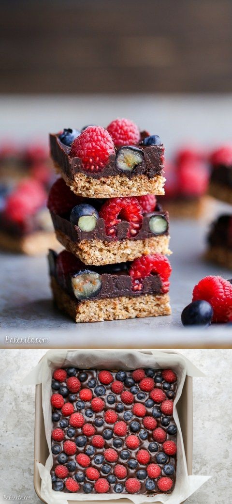 Chocolate Berry Bars (Paleo + Vegan