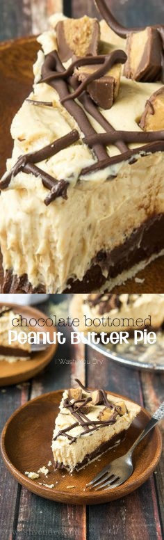 Chocolate Bottomed Peanut Butter Pie