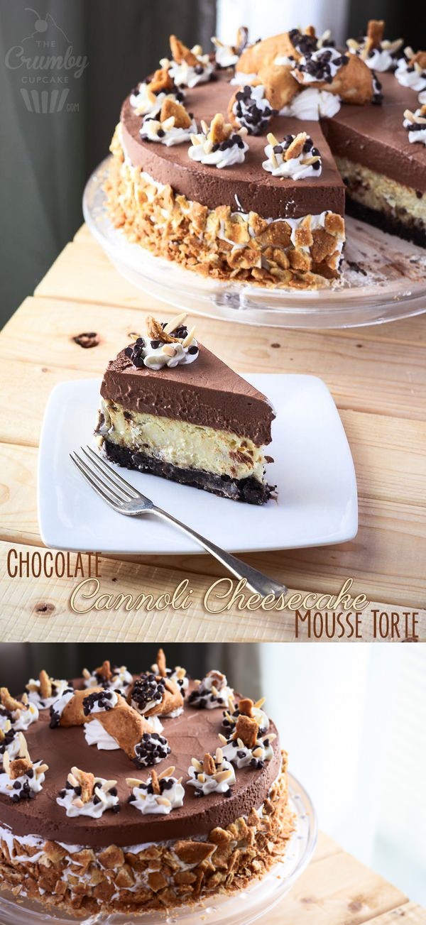 Chocolate Cannoli Cheesecake Mousse Torte