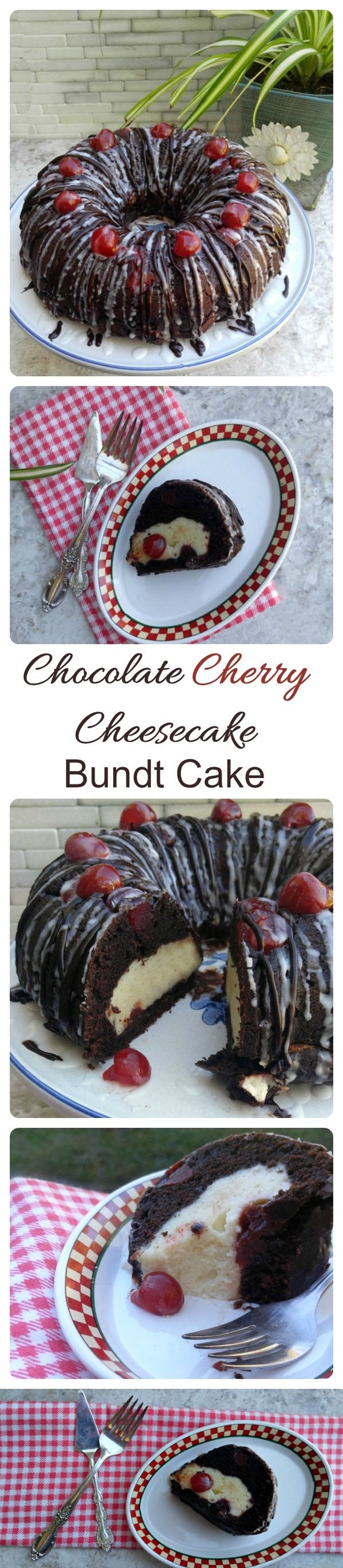 Chocolate Cherry Cheesecake Bundt Cake