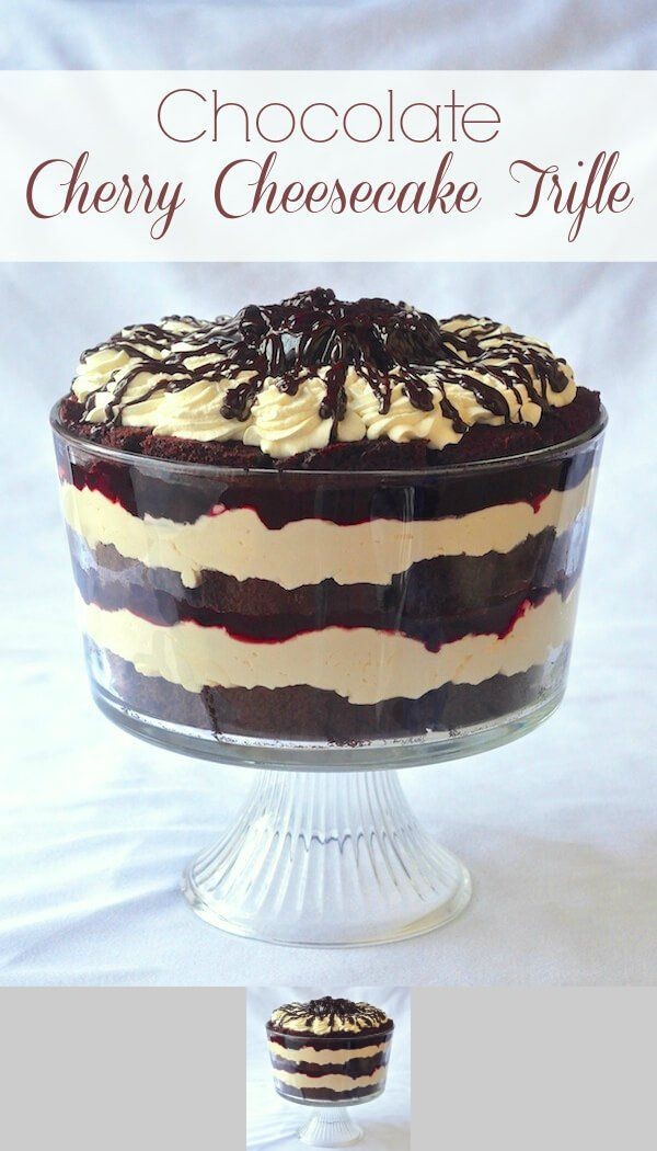 Chocolate Cherry Cheesecake Trifle